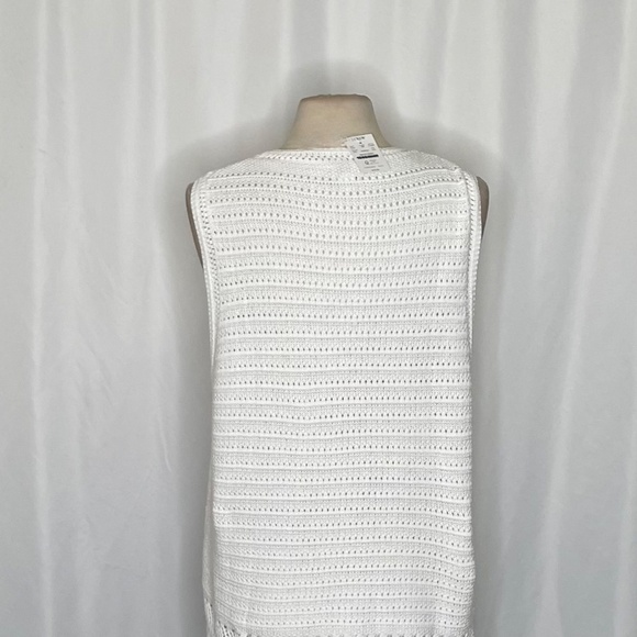 NWT!! J. CREW Factory Crochet Sweater Tank Solid White Scalloped XX-Large XXL - Picture 8 of 11